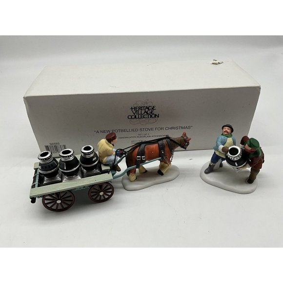 Retired Dept 56 Heritage Village - A New Potbellied Stove For Christmas #56593 - Picture 4 of 13